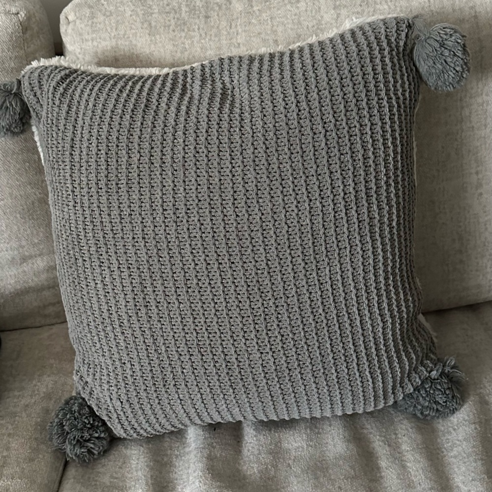 UGG Gray Knit Accent Pillow